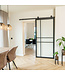 Stalen Schuifdeur - Zwart - 6 Vlaks - Helder glas - Luxe design