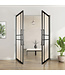 Dubbele stalen taatsdeur - Zwart - 6 Vlaks  - Rookglas - Luxe design