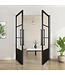 Dubbele stalen taatsdeur - Zwart - 3 Vlaks met kickplate  - Moderne look