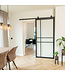 Stalen Schuifdeur - Zwart - 6 Vlaks - Mat glas - Luxe design *