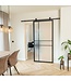 Stalen Schuifdeur - Zwart - 6 Vlaks - Mat glas - Luxe design *