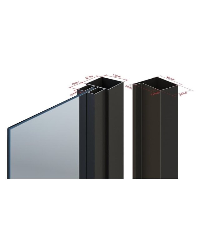 Stalen Binnendeur - Zwart - 6 Vlaks - Helder glas - Luxe design - Met slot