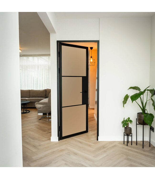 Stalen Binnendeur - Zwart - 3 Vlaks - Moderne look - Met slot