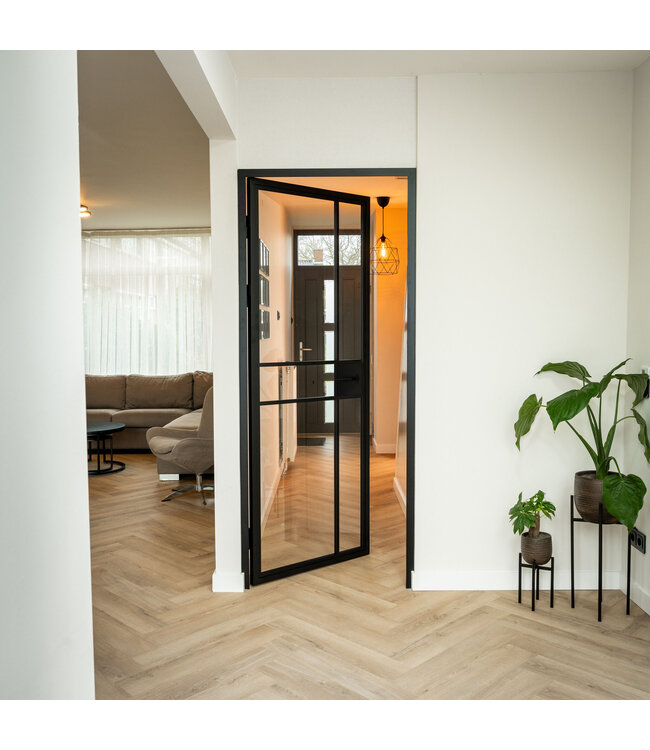 Stalen Binnendeur - 6 Vlaks - Rook glas - Luxe design - Met slot