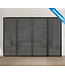 Dubbele stalen taatsdeur met glaspaneel, Zwart - 4 vlaks, rook glas