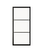 Dubbele stalen schuifdeur - Zwart - 3 Vlaks - Helder glas - Moderne look