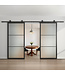Dubbele stalen schuifdeur - 3 Vlaks - Helder glas - Moderne look