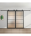 Dubbele stalen schuifdeur - 4 Vlaks - Helder glas - Moderne look