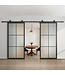 Dubbele stalen schuifdeur - 6 Vlaks - Helder glas - Moderne look