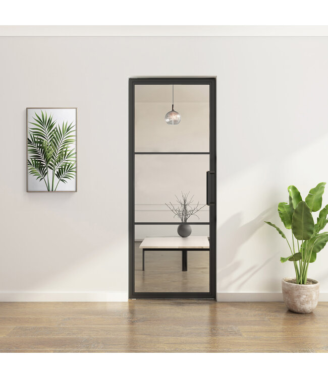 OUTLET: Stalen Taatsdeur - 3 Vlaks - Rook glas