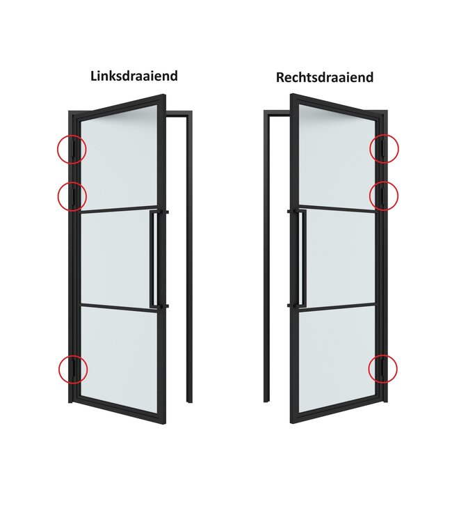 Stalen Binnendeur - Wit - 4 Vlaks - Rook glas