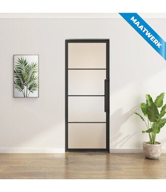 Stalen Taatsdeur - Maatwerk - Zwart - 4 Vlaks - Mat glas