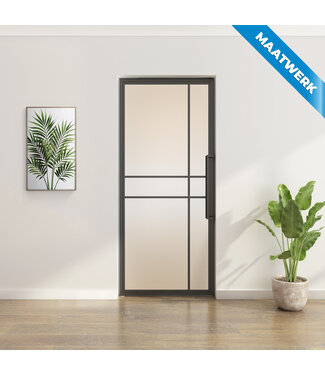 Stalen taatsdeur - Maatwerk - Zwart - 6 Vlaks - Mat glas - Luxe design