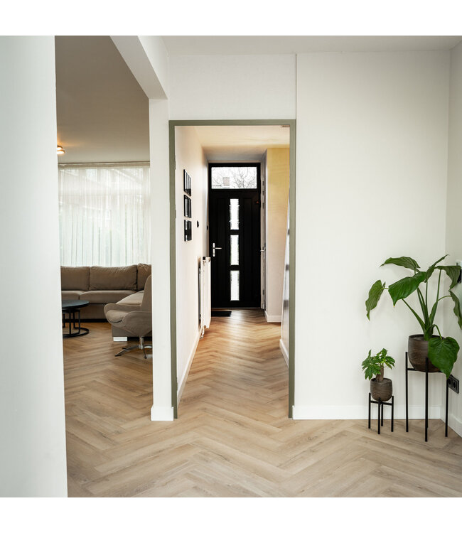 Stalen Binnendeur - Olijfgroen - 6 Vlaks - Mat glas - Luxe design