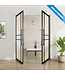 Dubbele stalen taatsdeur - Maatwerk -Zwart -  6 Vlaks - Rook glas - Luxe design