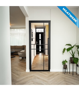 Stalen Binnendeur - Zwart - 6 Vlaks - Maatwerk - Helder glas