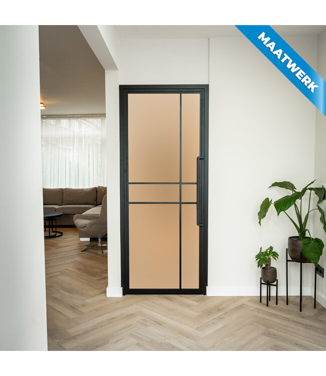 Stalen Binnendeur - Zwart - 6 Vlaks - Maatwerk - Helder glas