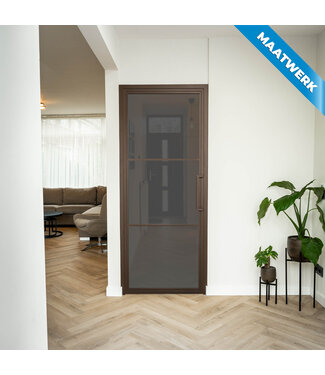 Stalen Binnendeur - 3 Vlaks - Brons - Maatwerk - Rook glas Stalen Binnendeur - 3 Vlaks - Brons - Maatwerk - Rook glas