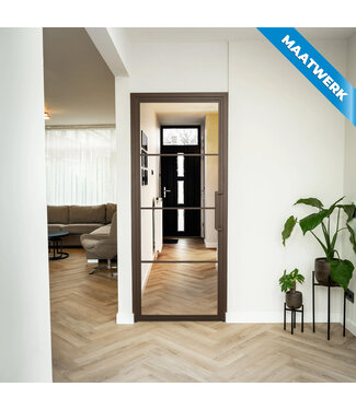 Stalen Binnendeur - 4 Vlaks - Brons - Maatwerk - Helder glas Stalen Binnendeur - 4 Vlaks - Brons - Maatwerk - Helder glas