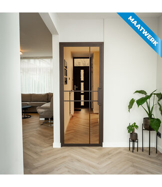 Stalen Binnendeur - 6 Vlaks - Brons - Maatwerk - Brons rook glas Stalen Binnendeur - 6 Vlaks - Brons - Maatwerk - Brons rook glas