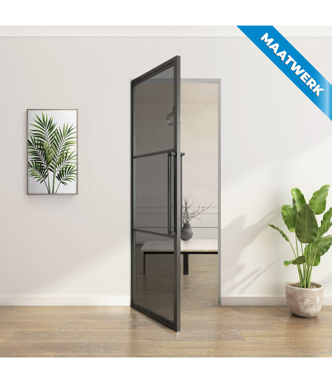Stalen Taatsdeur - Maatwerk - Zwart - 3 Vlaks - Helder glas