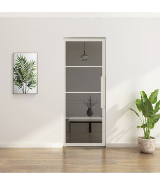 Stalen Taatsdeur - Wit - 4 Vlaks - Rook glas