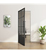 Stalen taatsdeur - Zwart - 6 Vlaks met kickplate - Mat glas