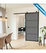 Stalen Schuifdeur - Zwart - 4 Vlaks - Maatwerk - Rook glas