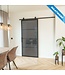 Stalen Schuifdeur - Zwart -  4 Vlaks - Maatwerk - Rook glas