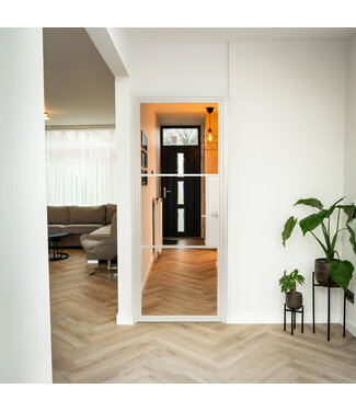 Stalen Binnendeur - 3 Vlaks - Wit - Helder glas - Met slot Stalen Binnendeur - 3 Vlaks - Wit - Helder glas - Met slot