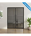 Dubbele stalen taatsdeur - Maatwerk - Zwart - 6 Vlaks - Mat glas - Luxe design
