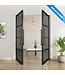 Dubbele stalen taatsdeur - Maatwerk - Zwart - 4 Vlaks - Rook glas