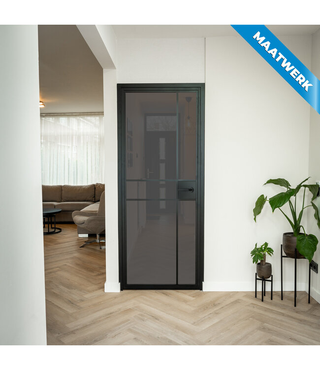 Stalen Binnendeur - 6 Vlaks - Maatwerk - Rook glas - Met slot