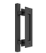 Dubbele stalen schuifdeur - 3 Vlaks met kickplate - Wit - Mat glas