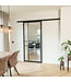 Stalen Schuifdeur met koofsysteem - Zwart - 6 Vlaks - Helder glas - Luxe design