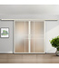 Dubbele stalen schuifdeur met koofsysteem - 6 Vlaks - Wit - Helder glas - Luxe design