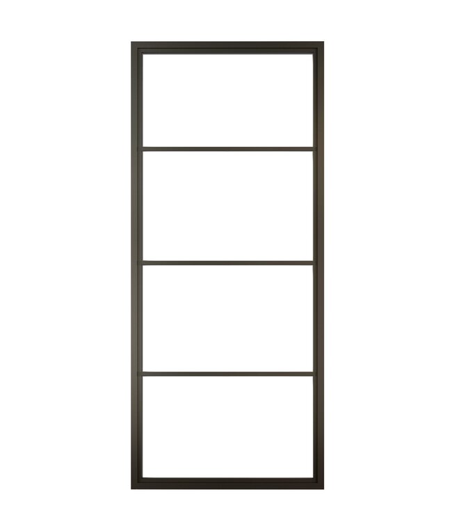 Dubbele stalen Schuifdeuren met koofsysteem - 4 Vlaks - Maatwerk - Rook glas