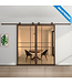 Dubbele stalen Schuifdeuren - 6 Vlaks - Brons - Maatwerk - Luxe design - Rook glas