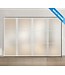 Dubbele stalen taatsdeur met glaspaneel, 3 vlaks, wit, helder glas
