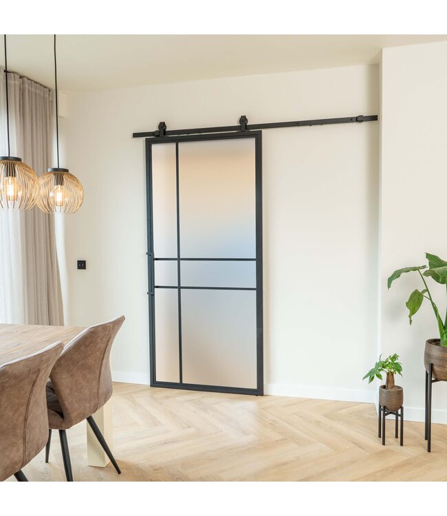 Stalen Schuifdeur - 6 Vlaks - Rook glas - Luxe design *