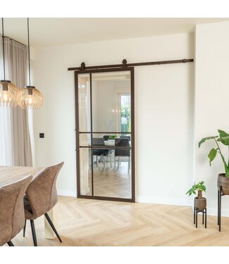 Stalen Schuifdeur - 6 Vlaks - Brons - Helder glas - Luxe design * Stalen Schuifdeur - 6 Vlaks - Brons - Helder glas - Luxe design *