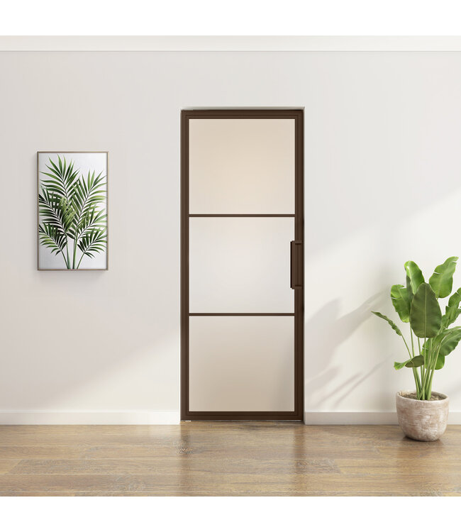 OUTLET: Stalen Taatsdeur - Brons - 3 Vlaks - Helder glas