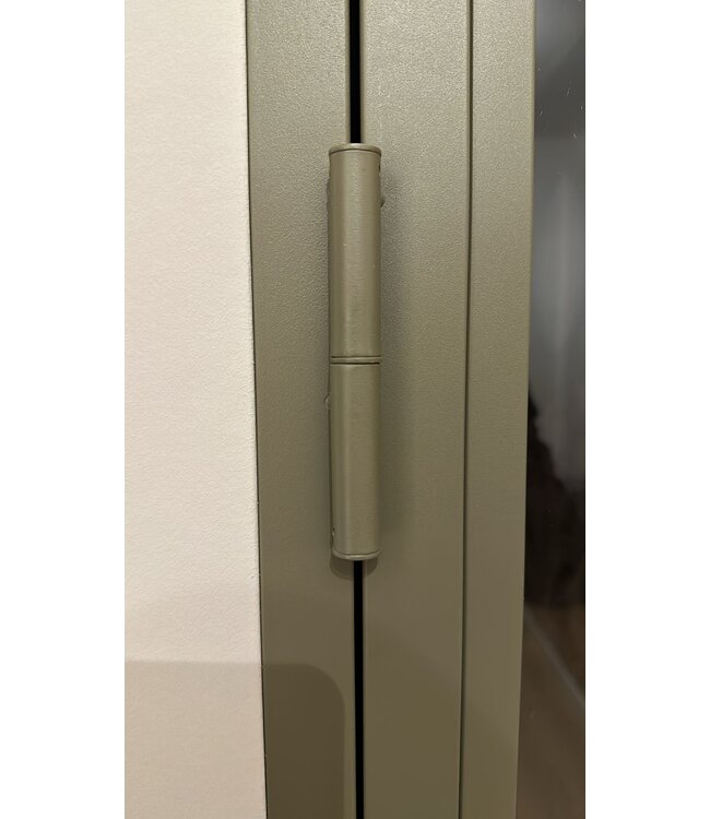 Stalen Binnendeur - 3 Vlaks - Olijfgroen - Rook glas - Met slot