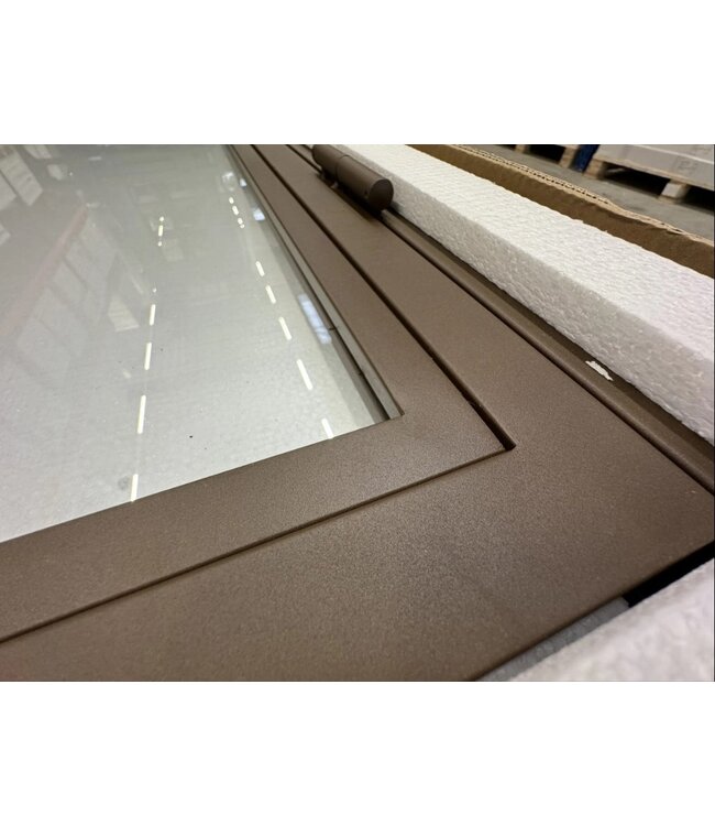 Stalen Binnendeur - 4 Vlaks - Brons - Maatwerk - Helder glas