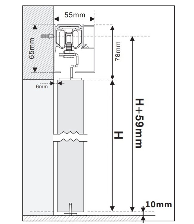 Dubbele stalen schuifdeur met koofsysteem - 6 Vlaks - Olijfgroen - Mat glas - Luxe design