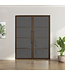 Dubbele stalen taatsdeur - 4 Vlaks - Brons - Helder glas*