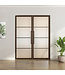 Dubbele stalen taatsdeur - 4 Vlaks - Brons - Helder glas*