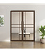 Dubbele stalen taatsdeur - 6 Vlaks  - Brons - Helder glas - Luxe design *