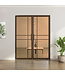 Dubbele stalen taatsdeur - 6 Vlaks  - Brons - Helder glas - Luxe design *