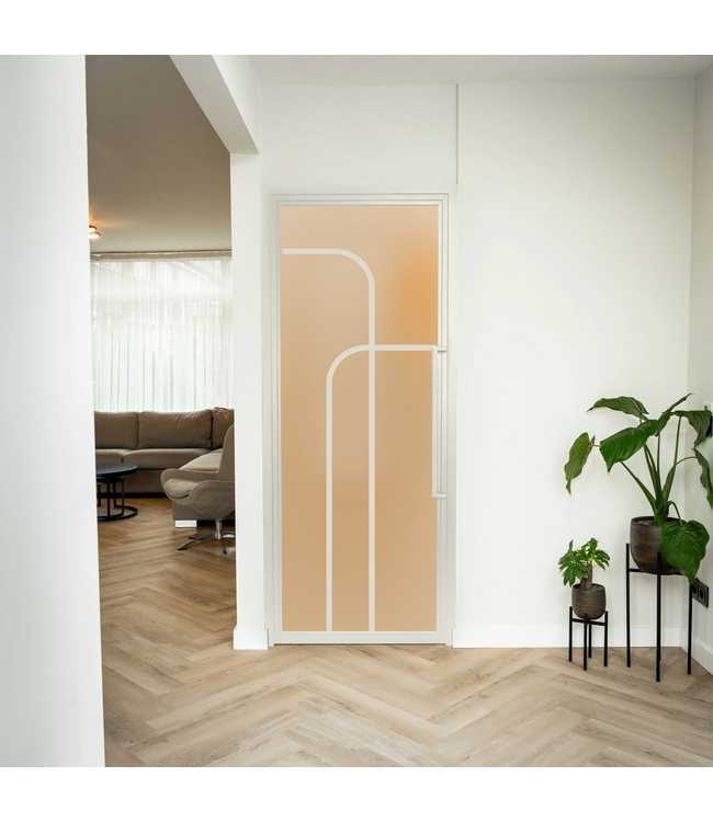 Stalen Binnendeur - Wit - 4 Vlaks rond - Rook glas